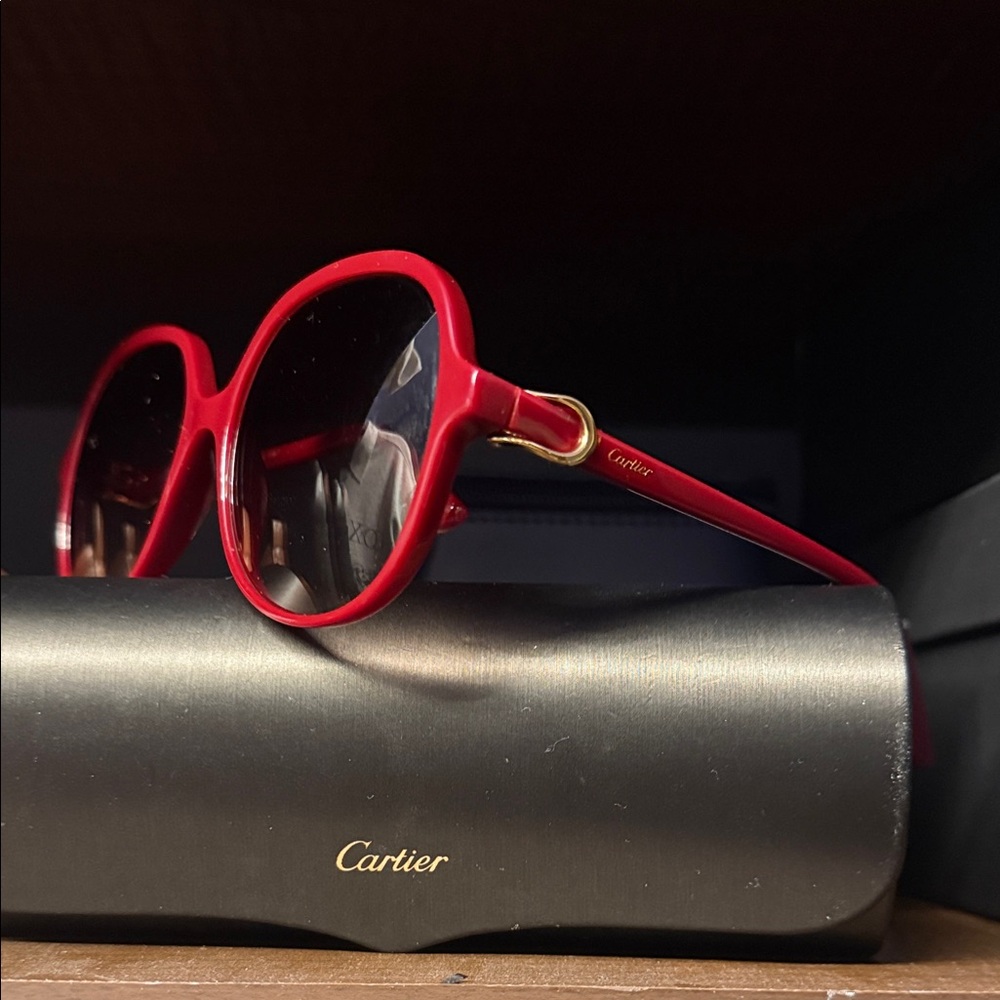 Authentic Cartier Bold Red Sunglasses